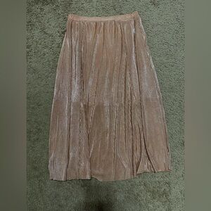 NY Collection Metallic Maxi Skirt - Rose Gold C-28